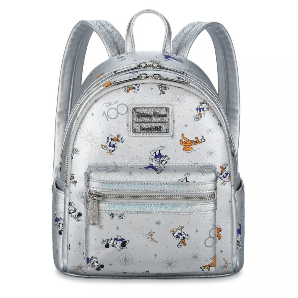 Loungefly Mickey Mouse and Friends Disney100 Silver Loungefly Mini Backp…